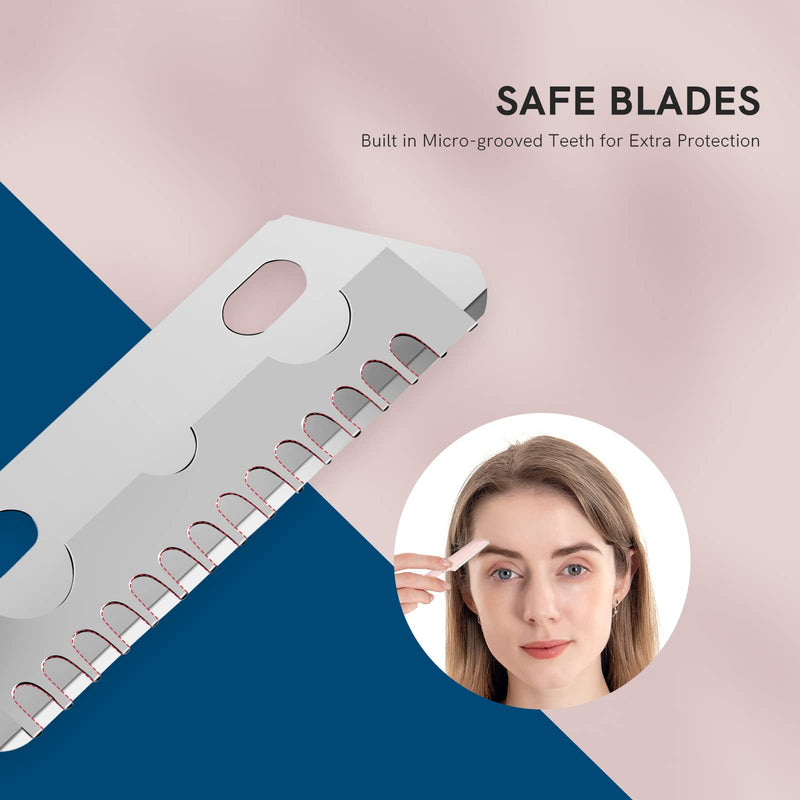 [Australia] - Eyebrow Razors for Women, Replaceable Face Razors kit, Dermaplane Shaving Tool for Men & Women, Face Razors for Peach Fuzz and Hair Removal, 4pcs Replacement Blades Available pink 2 