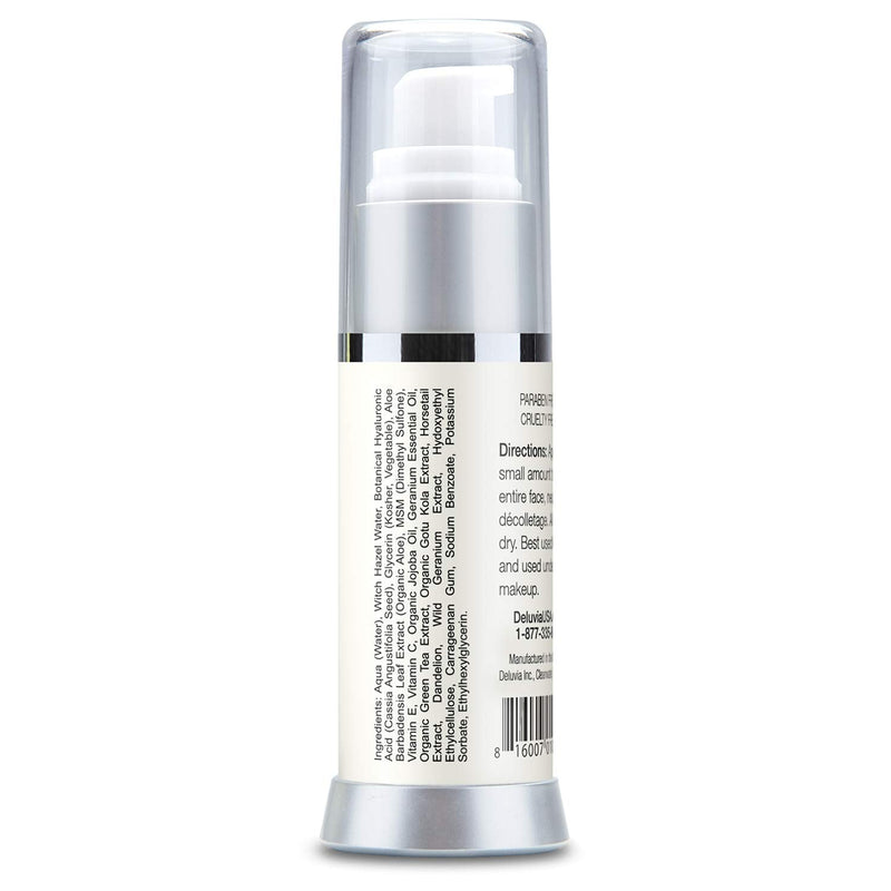 Deluvia Vitamin C Serum for Face, Hyaluronic Acid Facial Serum, Hydrating Serum with Moisturizing Vitamin E & Organic Aloe Vera for Sensitive and Dry Skin
