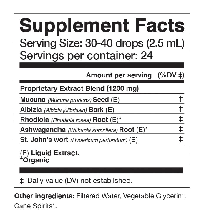 [Australia] - Anima Mundi Apothecary Herbal Ashwagandha Drops - Happiness Tonic for Gentle Mood Support and Relaxation - Adaptogenic Drops with Organic Ashwagandha, Rhodiola, St. John's Wort & More (2oz / 59ml) 
