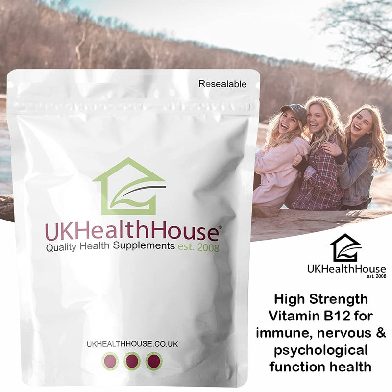 UKHealthHouse Vitamin B12 Methylcobalamin 1000mcg - Tablets - Reduces Tiredness & Fatigue - High Strength for Red Blood Cell Formation Fast Absorption (360) 360 count (Pack of 1)