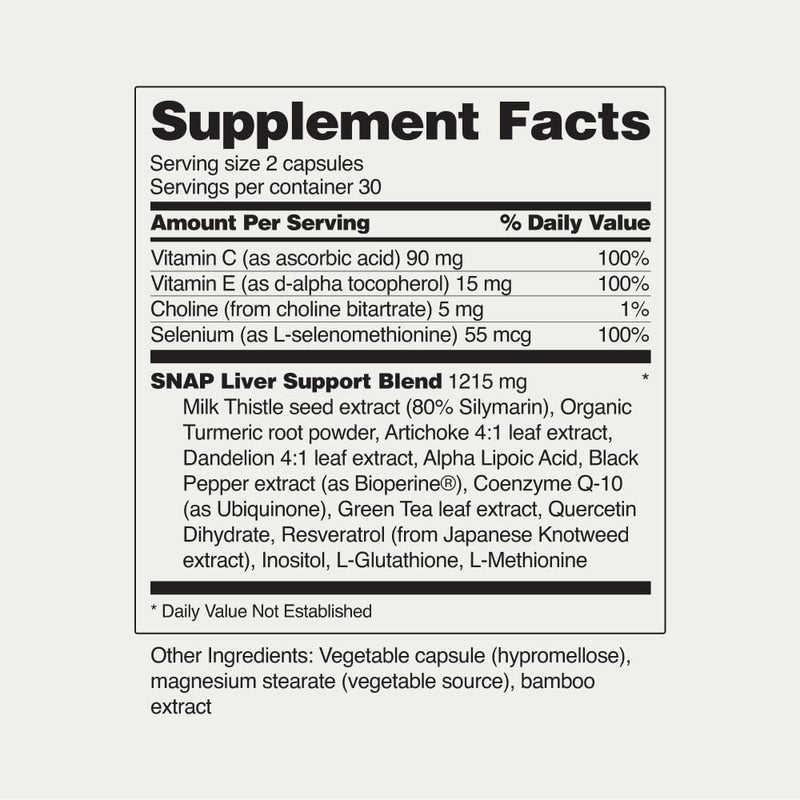 [Australia] - Snap Supplements Liver Health & Detox Supplement - Naturally Supports Liver and Digestive Health, 60 Vegetarian Capsules (1 Month Supply) 60 Count (Pack of 1) 