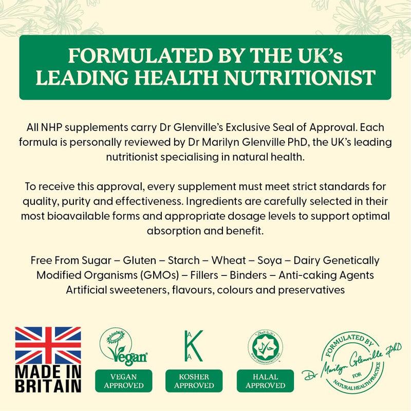 NHP Advanced - PM Support A Vegan Multivitamin for Women to Support Hormone Balance, Reduce Fatigue, and Enhance Stress Relief with Active Nutrients & Herbal Ingredients 60 Vegan Capsules