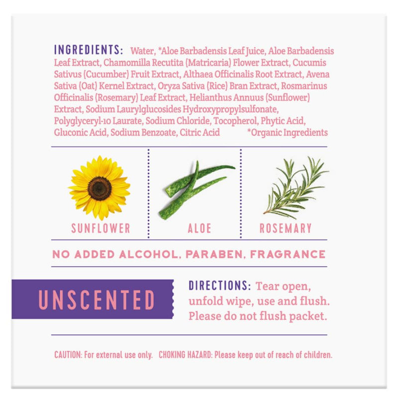 [Australia] - Stall Mates Wipes Feminine Fresh - Flushable | Individually Wrapped Cleansing Travel Friendly PH balanced Unscented with Sunflower, Rosemary and Aloe (30 on-the-go singles) 