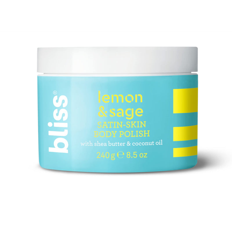 [Australia] - Bliss Satin-Skin Body Polish - Lemon and Sage - Body Scrub with Shea Butter and Coconut Oil - 8.5 Oz - Smoothing and Balancing Skincare - All Skin Types - Vegan & Cruelty-Free Lemon & Sage with Shea Butter 