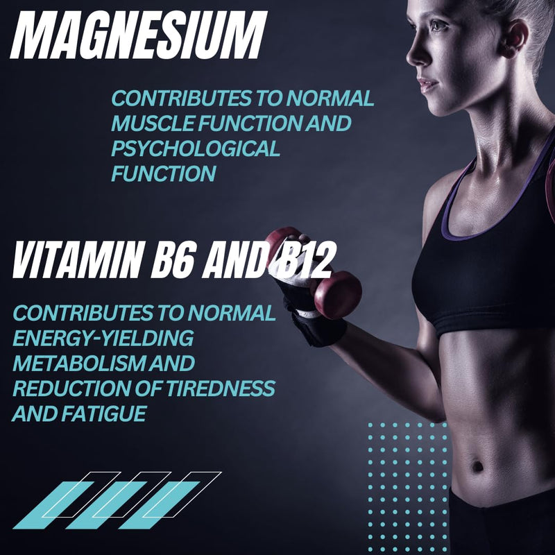 Micronised Creatine Plus Magnesium and Vitamin B6 & B12 Formula | Clean, Vegan-Friendly Naturally Flavoured Raspberry-Blueberry Taste | Energy, Strength, Recovery & Performance Support