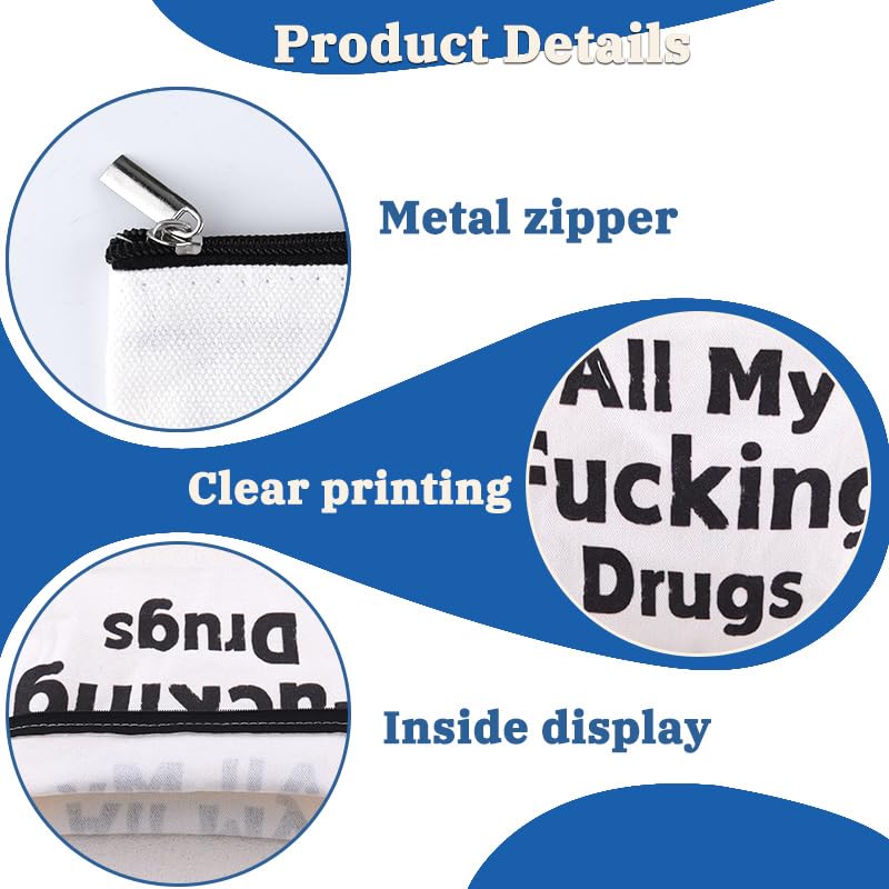 ShiQiao Spl Funny Medicine Storage Pouch Bag for Vitamins Medications Organiser Bag with Transparent 7-Day Pill Organiser Bags for Mom Dad Medications Organiser Bags Pouches Meds Pill Makeup Pouch All Bag
