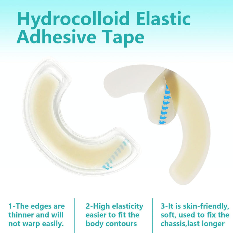 [Australia] - 20 Pcs Elastic Ostomy Barrier Strips, Medical Grade Hydrocolloid Waterproof Leak, Pressure Sensitive Skin Adhesive Tape for Ileostomy Bags, Urostomy Barrier Tape for Colostomy Stoma Bags 
