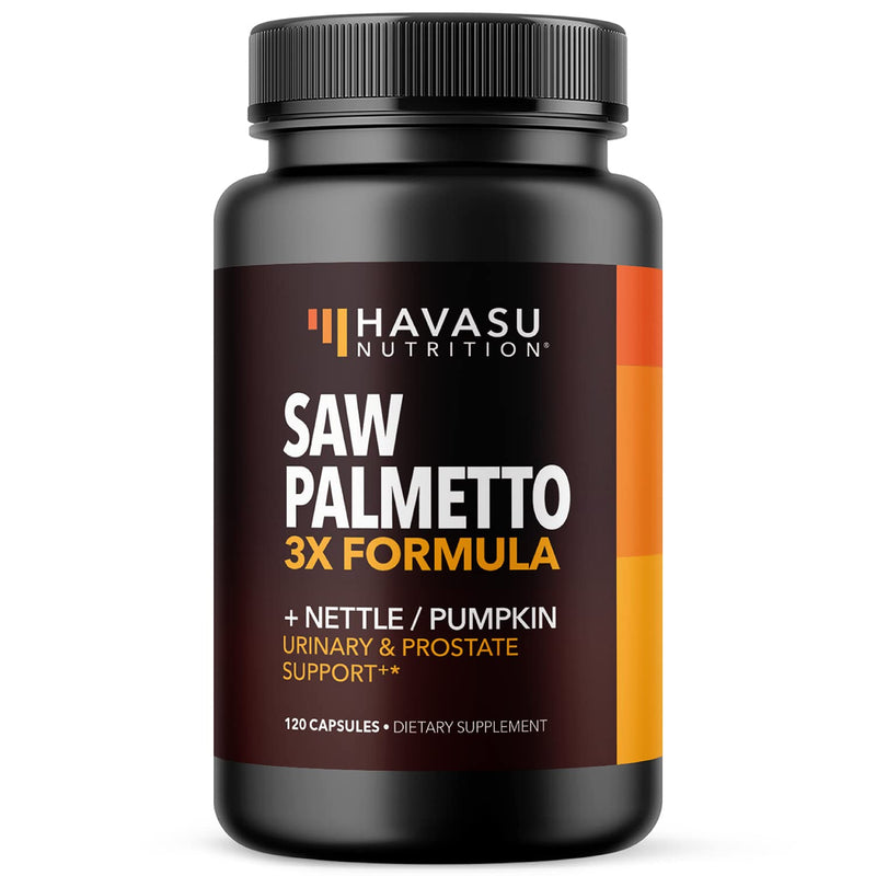[Australia] - Saw Palmetto Supplement with Stinging Nettle and Pumpkin Seed Extract - Advanced 3X Formula - DHT Blocker Urinary Health and Prostate Support for Mens Health - Vegan, Non-GMO Capsules - 2 Month Supply with Nettle & Pumpkin (120 Count) 