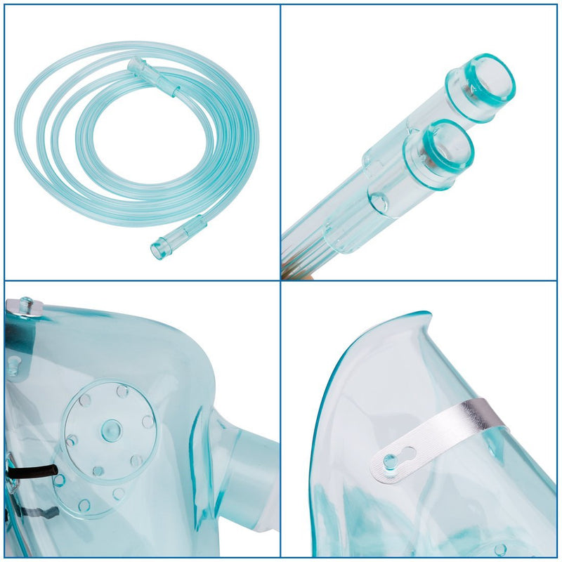 [Australia] - 2 Package - Adult Europe Oxygen Mask with 6.6' Tubing and Adjustable Elastic Strap - Size L Size L+(Adult Europe) 
