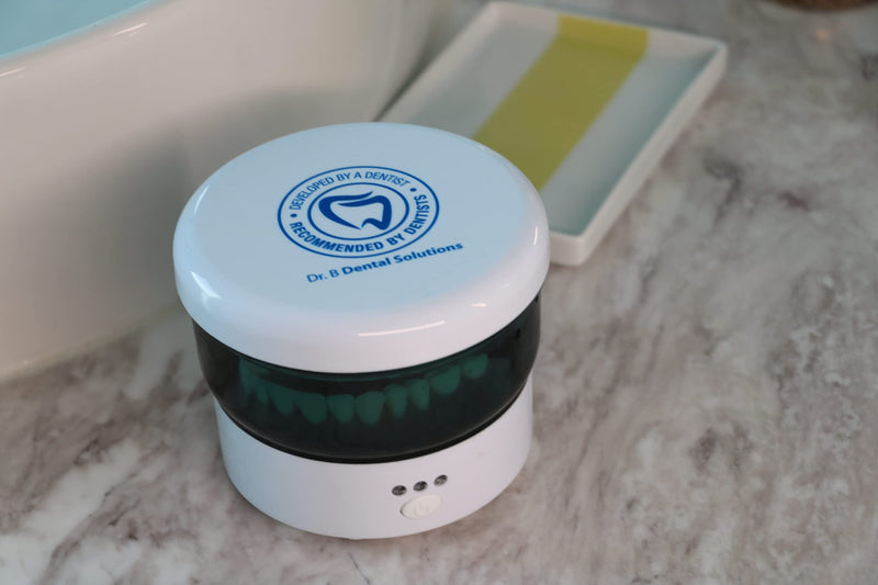 Dr. B Dental Liquid Crystal Soak Cleanser & Solutions Ultrasonic Cleaner Bundle | Complete Appliance Cleaning System for Dentures, Night Guards, Retainers & Aligners