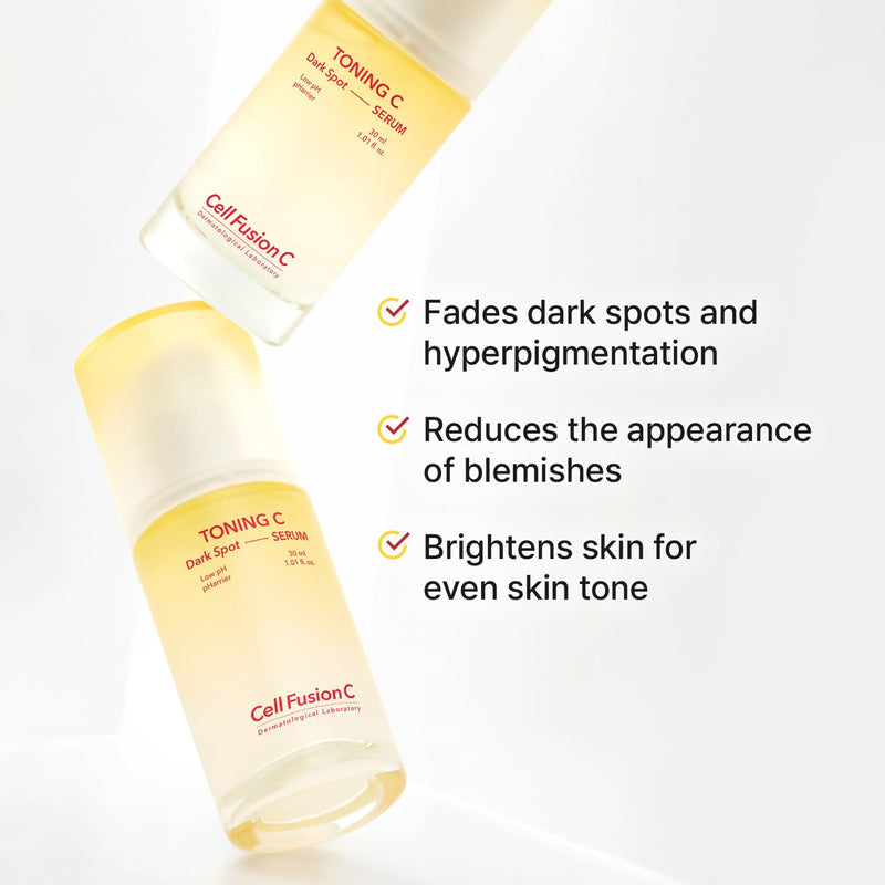 Cell Fusion C Toning C Serum, Dark Spot Serum with Vitamin C and Niacinamide, Korean Skincare for Radiant and Bright Skin, 1.01 fl.oz