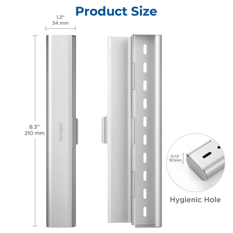 [Australia] - Aluminum Toothbrush Travel Case, Portable Travel Toothbrush Holder, Durable Manual Toothbrush Box Container for Traveling, Bathroom, Camping, Business Trip-1Pack Silver 1 Pack 