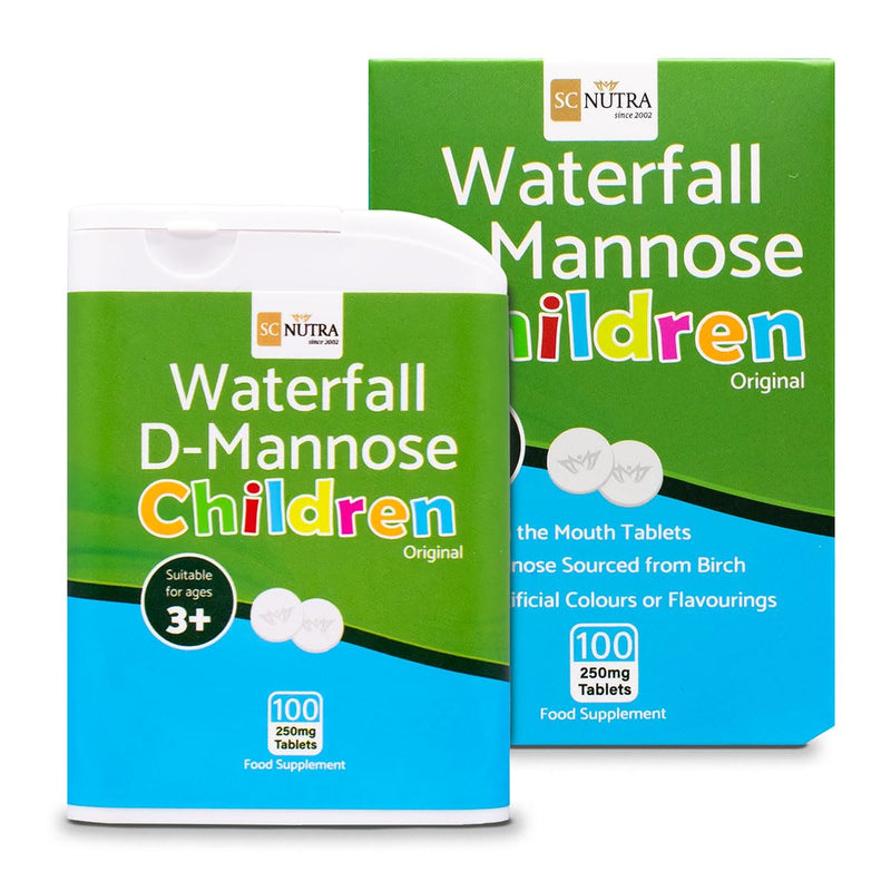 Waterfall D-Mannose for Children Melts (Melt in the Mouth Tablets) for Kids – Suitable for Boys & Girls 3+ | 250mg Melts – 100 Count - Original (No Flavour)