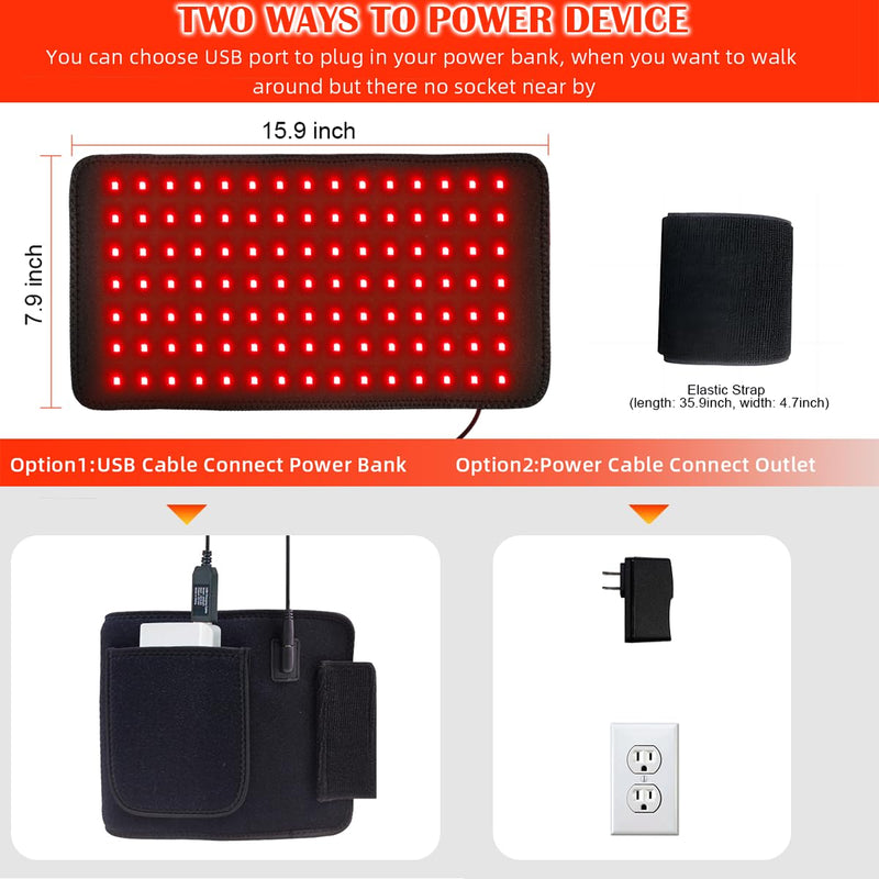[Australia] - Red Light Therapy Infrared Light Therapy Pad for Body Pain NIR Deep Therapy for Back Knee Hands Feet Relief Portable 660nm 850nm Home Heating Light Therapy Wrap Belt Gift for Women Men L 