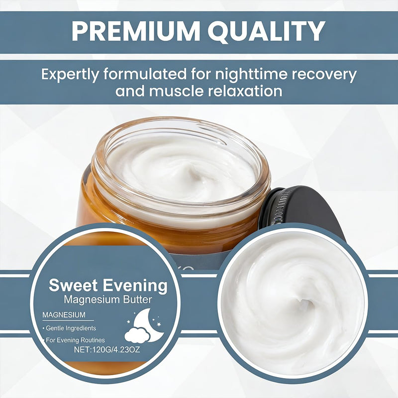 Aiwejay Sweet Bee Organics Magnesium Butter – Topical Magnesium Body Cream with Shea & Mango Butter, Moisturizing Skin Care for Daily Comfort, 4 oz