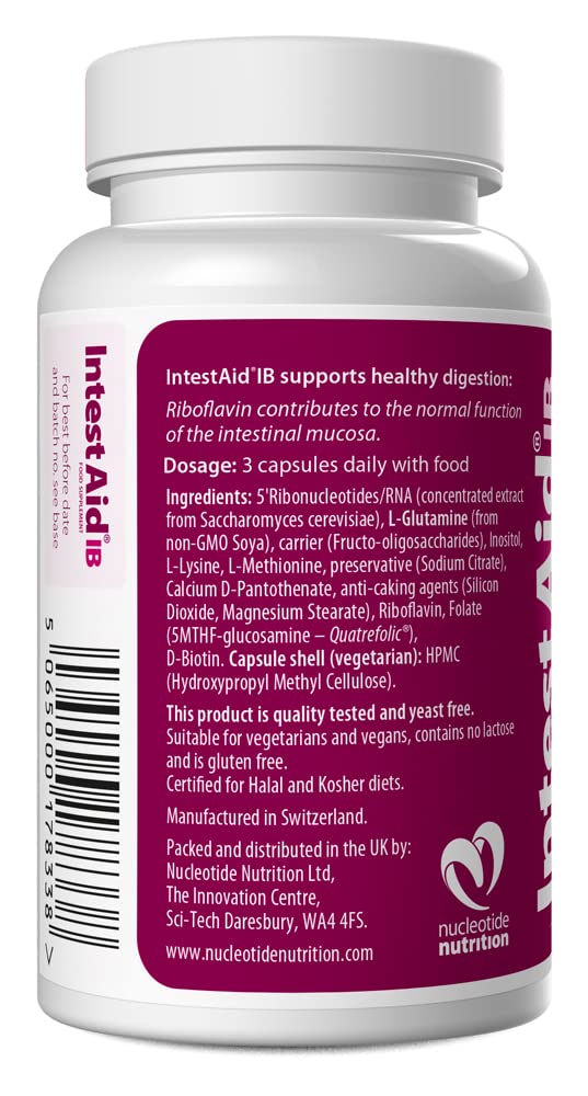 IntestAid IB Food Supplement, Verified Gut Health Support, Pot of 60 vegi-caps - 20 Servings