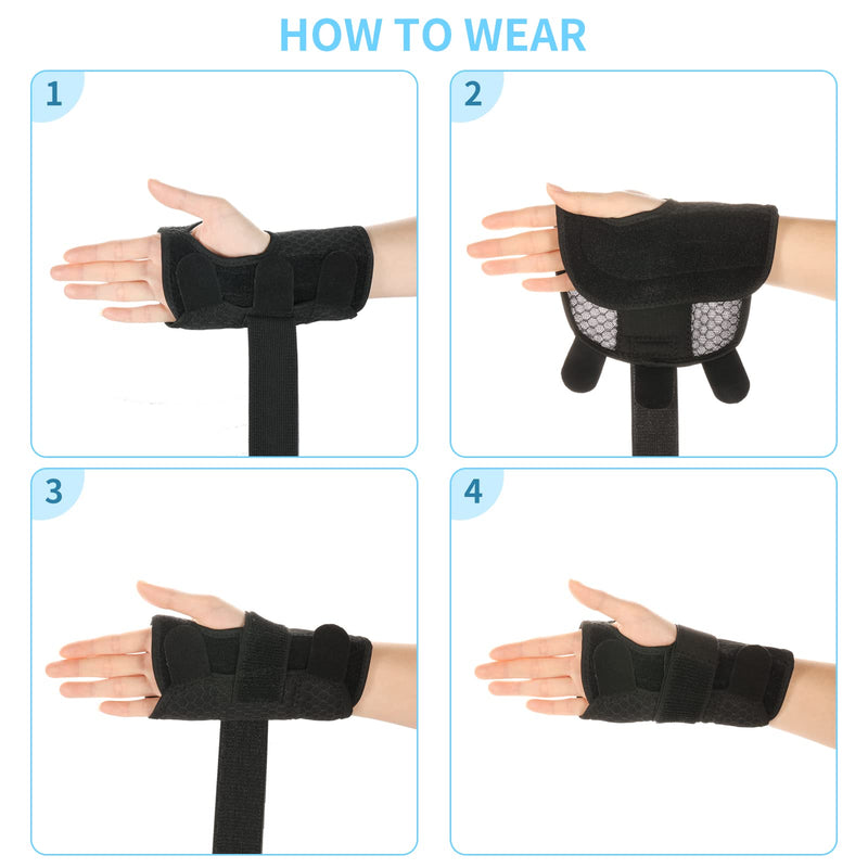 [Australia] - MILAIUN Wrist Support with Metal Splint Stabilizer-Adjustable Day-Night Wrist Brace for Men Women-Wrist Bandages for Tendinitis Arthritis(L/XL, Right Hand) Black L/XL-Right Hand 