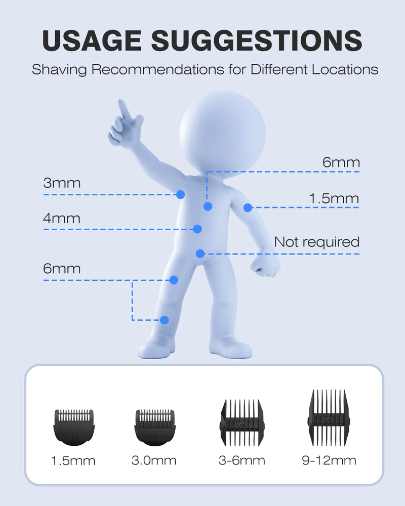 [Australia] - MANSPOT Manscape Groin & Body Hair Trimmer for Men, Electric Ball Trimmer Pubic Trimmer Body Shaver, Replaceable Ceramic Blade Heads,Waterproof Wet/Dry Body Shaver Groomer,90 Minutes Shaving Black 
