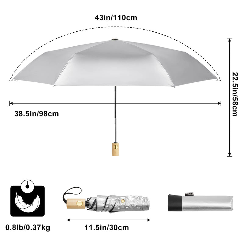 G4Free 2 Pack UPF 50+ UV Protection Umbrella, 46 Inch & 42 Inch (Black)