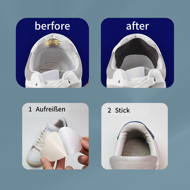 [Australia] - 12 pairs of shoe heel protection heel pads, heel repair patches, self-adhesive insoles for most sports shoes, leather shoes, high heels inner heel protection. (black,white) Black,white 
