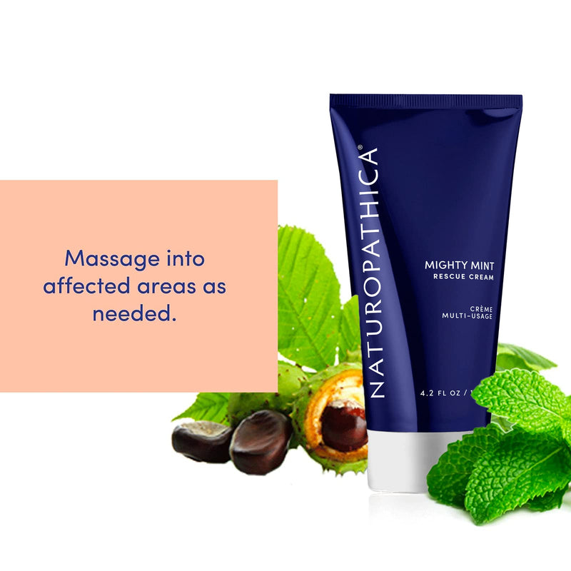 [Australia] - Naturopathica Mighty Mint Rescue Cream, Moisturizing Body Lotion with Peppermint & Menthol to Cool & Revive Skin, Soothing Relief for Sore Muscles, 4.2 fl oz 4.2 Fl Oz (Pack of 1) 