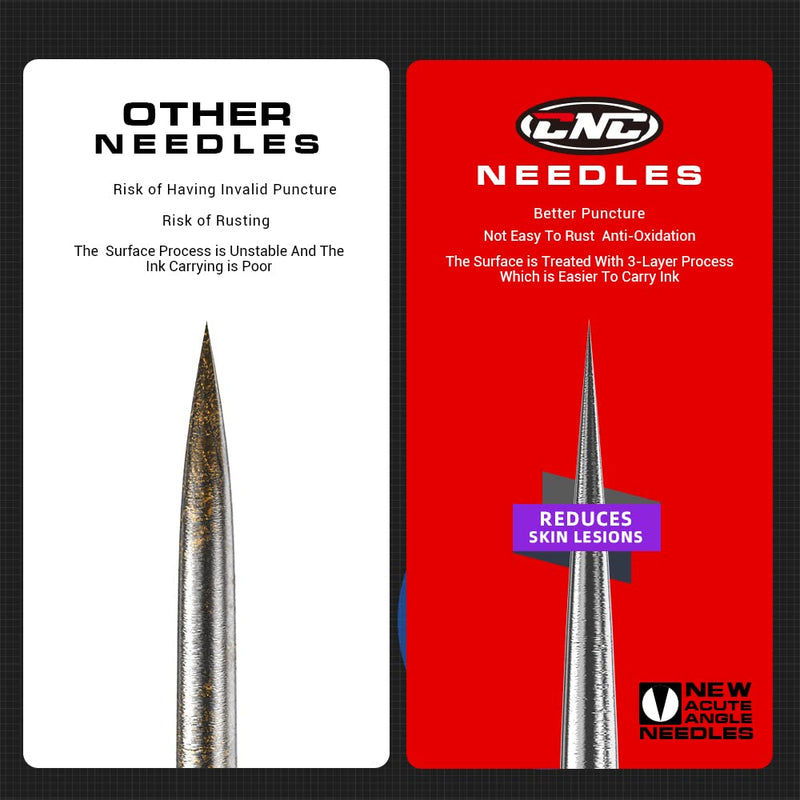 [Australia] - CNC 3RL Tattoo Needles Cartridge 20Pcs #10 Bugpin Disposable Needles Round Liner with Membrane EN04-20-1003RL 1003RL red 