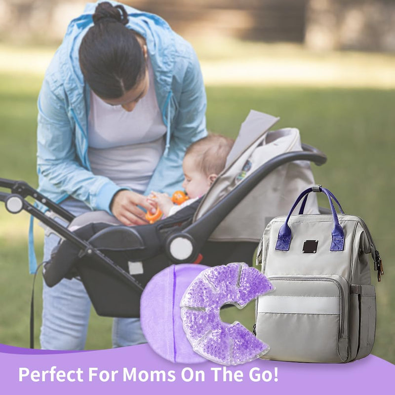 [Australia] - Hot Cold Gel Bead Breast Therapy Pack,Breast Ice Packs for Breastfeeding,Relief for Breastfeeding,Nursing Pain, Mastitis,Engorgement,Plugged Ducts, Boost Milk Let-Down & Production (#42 purple) #42 Purple 