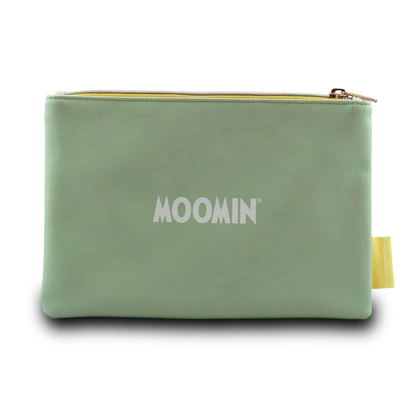 Half Moon Bay Whimsical Garden Design Zipper Pouch for Makeup, Toiletries, and Bag Organization 6 x 9.5 Inch Faux Leather Moomin Balcony