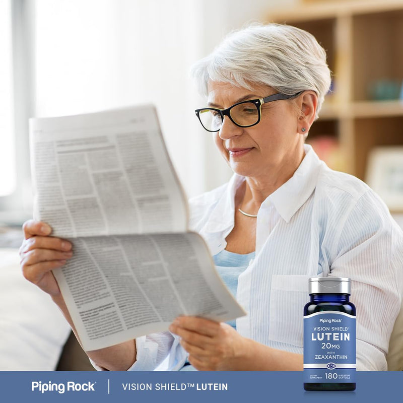 [Australia] - Piping Rock Lutein and Zeaxanthin Supplements | 20mg | 180 softgels | Eye Vitamins | Non-GMO, Gluten Free 180 Count (Pack of 1) 