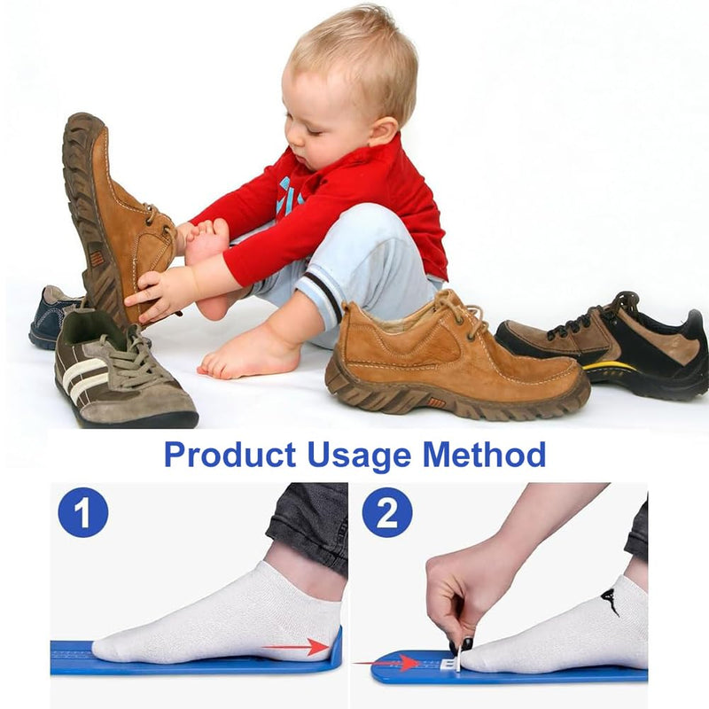 [Australia] - Foot measuring device, shoe size EU sizes 15-48, foot measuring device, shoe sizer for children, children's adult shoe measuring device, shoe size chart, for women and men children's feet, with tape measure, blue 