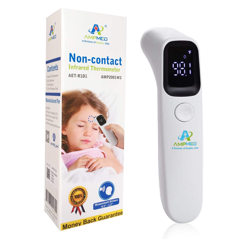 [Australia] - Amplim Forehead Thermometer | No-Touch, FDA-Cleared, Medical-Grade Infrared | 1-Second Read with Audible Fever Alert | Accurate Digital Infrared Thermometer for Adults, Kids, Baby 