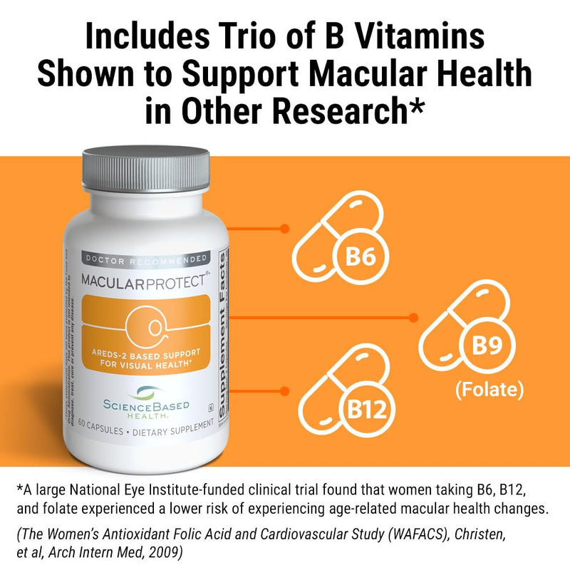 ScienceBased Health MacularProtect AREDS 2 Formula – Eye Health Vitamin & Mineral Supplement with Lutein, Zeaxanthin & B Vitamins for Macular & Vision Support – 60 Capsules | Lutein & Zeaxanthin, Vitamins C & E, Zinc & B Vitamins, Macular & Vision Supp...