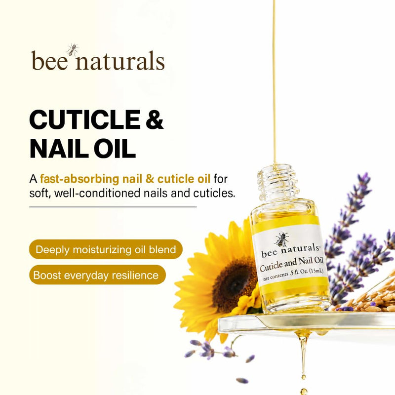 Bee Naturals Nail & Cuticle Oil 0.5 oz - Heals Cracked Nails & Rigid Cuticles, Deep Moisture with Avocado and Castor Oils 0.5 Fl Oz (Pack of 1)