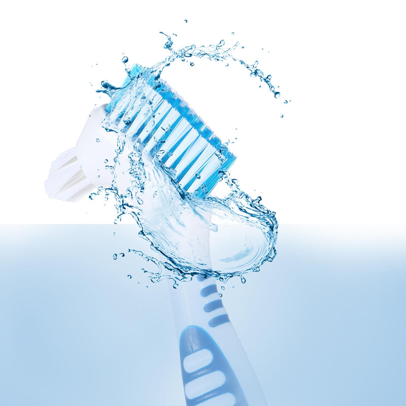 [Australia] - WLLHYF Denture brush double bristle head multi-layer bristles soft bristles denture brush for cleaning artificial teeth dentures dentures denture retainer (blue/orange), 2 pieces blue/orange 