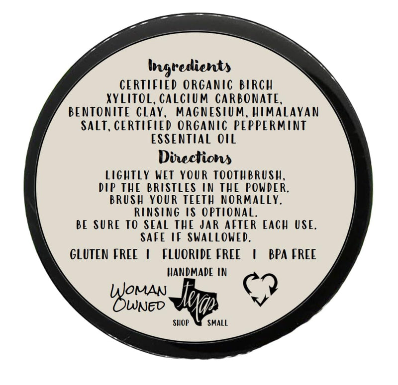 Simply Sooney Fluoride Free Remineralizing Toothpaste Powder I Vegan I Gluten Free I Organic Peppermint Essential Oil 1.5oz