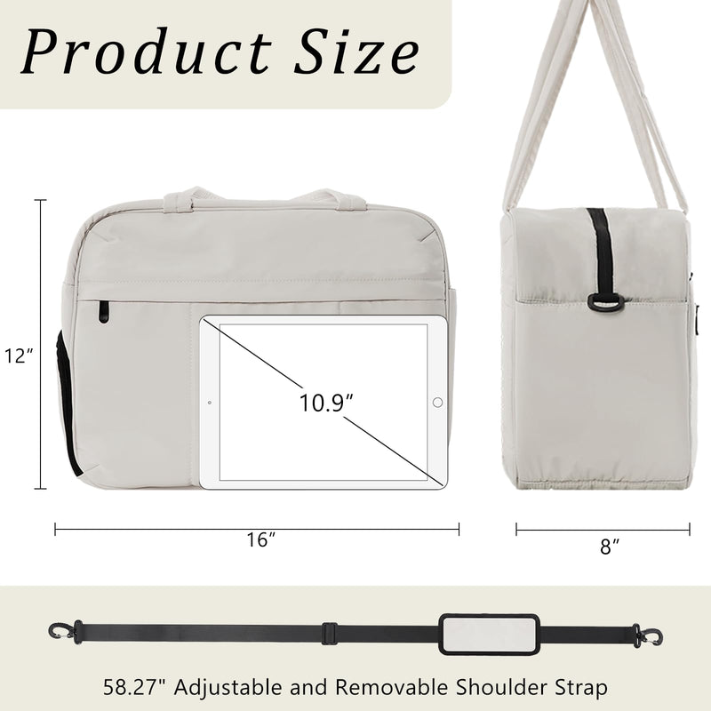 Travel Duffle Bag with Shoe Compartment and 5 Set Polka Dot Packing Cubes for Travel