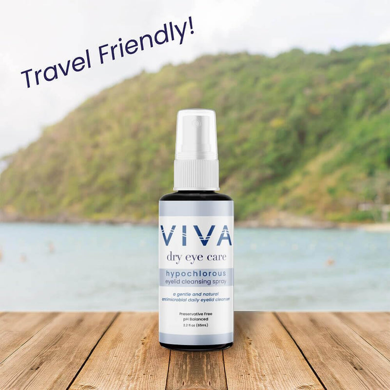 [Australia] - VIVA Eyelid Cleansing Spray | Pure, Hypochlorous Acid | Gentle, Effective Eyelid & Lash Cleanser to Remove Allergens, Dirt, Oils, Makeup | 2.2 fl oz (65ml) 