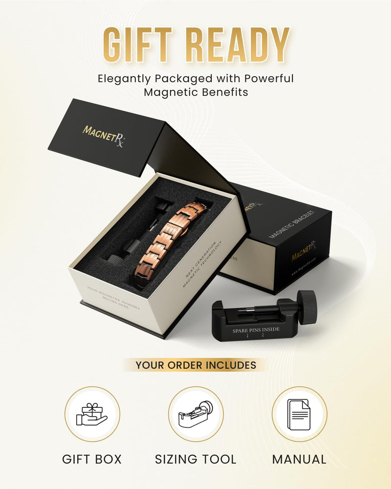 [Australia] - MagnetRX¬Æ Magnetic Copper Bracelet for Men ‚Äî EllipseMAX 5X Strength 5,000 Gauss Magnets ‚Äî Designed in USA & Patent Pending ‚Äî Premium Mens Copper Bracelet with Adjustable Length 5x Strength - Ellipsemax (5,000 Gauss) 