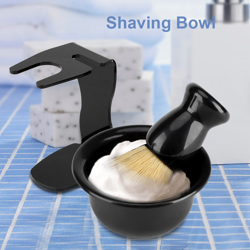 [Australia] - MAGT Shaving Brush Set, 3 Pieces/Set Professional Shaving Brushes with Shaving Bowl Shaving Stand, Men's Shaving Set Facial Cleansing Tool 