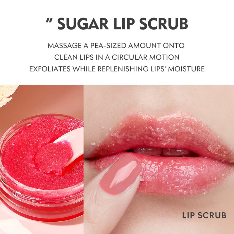 [Australia] - Lip Care Kit, Hydrating Lip Glow Oil, Moisturizing Lip Mask, Exfoliating Lip Scrub, 3 Pcs Lip Care Plumping Makeup Set for Shiny and Nourishing Lips, Dry Lips Treatment Peach Set 
