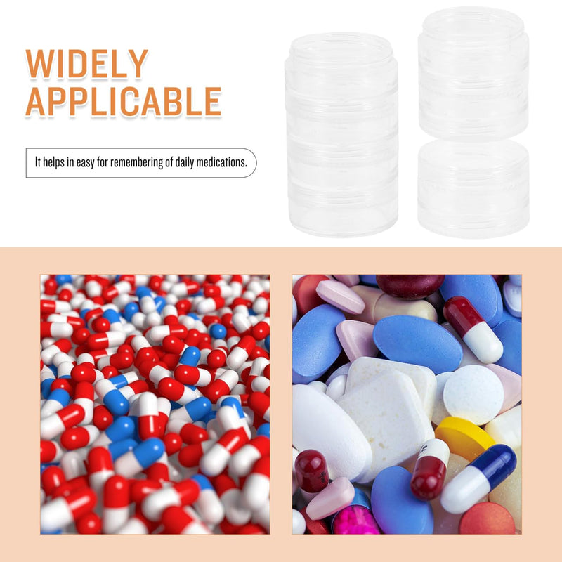 ARTIBETTER 2-Pack 7 Day Organizer Weekly Pill Case Large Travel Medication Compartments Medicine Storage Box for Vitamins Small Earrings Home Office Travel