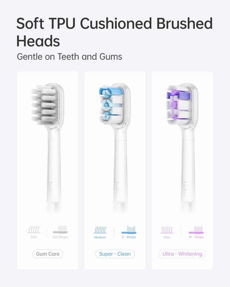 [Australia] - Laifen Cushioned Toothbrush Heads 6 Pack, New 2025 Version Replacement Heads Compatible with Wave/Wave Special Electric Toothbrush (Ultra-Whitening) Ultra-whitening 6 Count (Pack of 1) 
