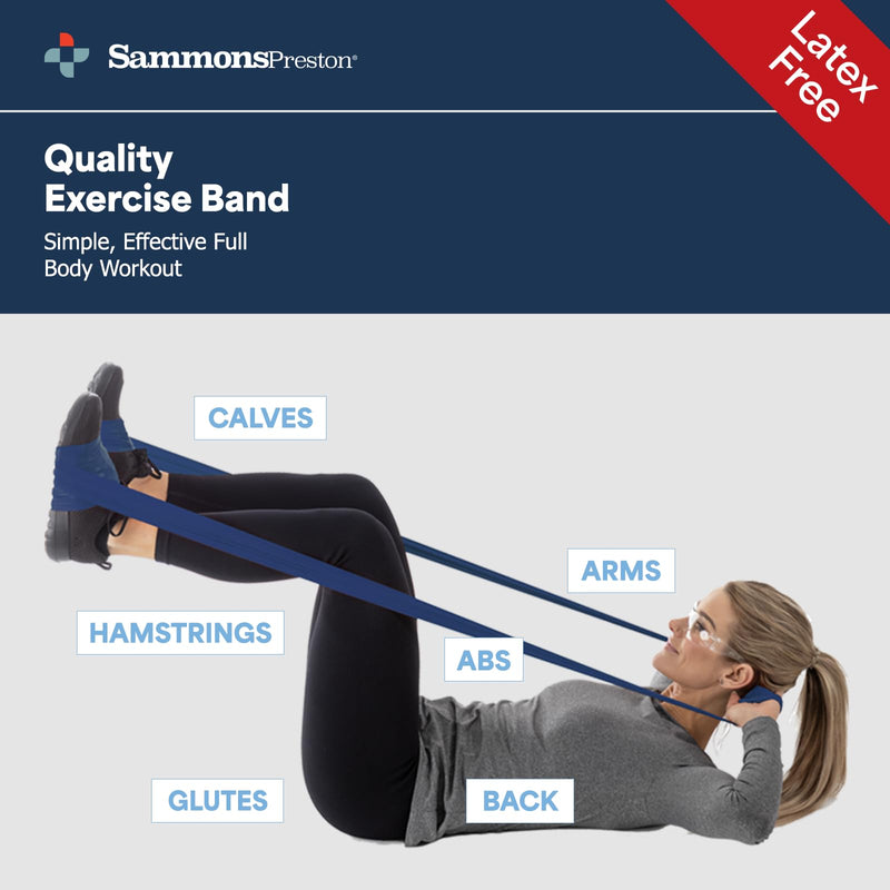 [Australia] - Sammons Preston Resistance Bands for Working Out, Non-Latex Exercise Bands, Resistance Bands for Physical Therapy, Improve Strength & Flexibility, Stretch & Tone Major Muscles, 5pk 