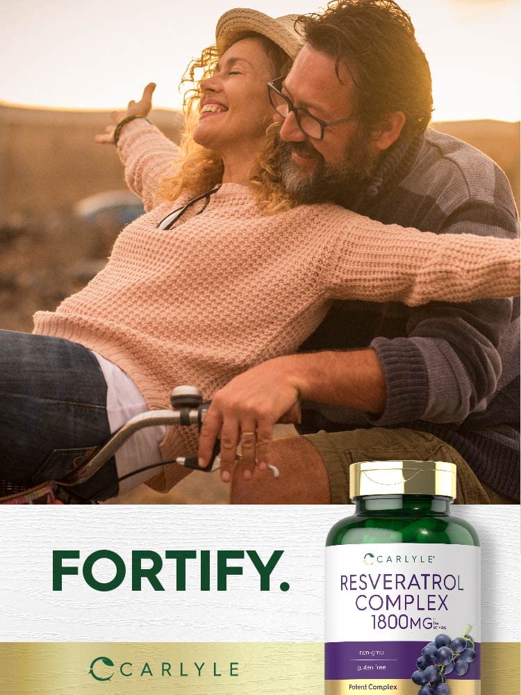 Carlyle Resveratrol Supplement 1800mg | 180 Capsules | Non-GMO & Gluten Free | Potent Complex