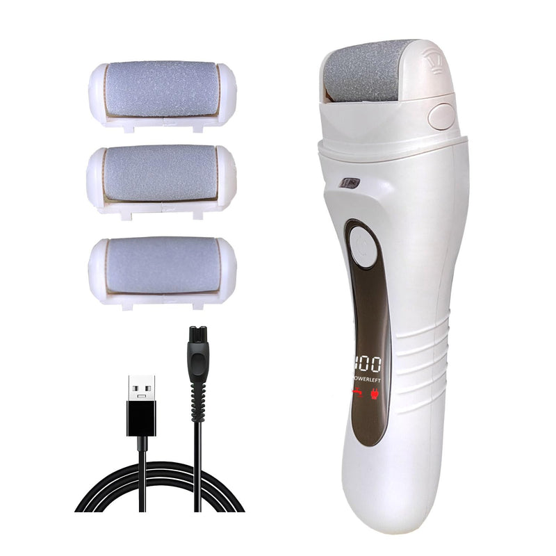 [Australia] - Electric Callus Remover for feet - FSA Eligible - Portable Rechargeable Electric Foot Files with 3 Heads - Pedicure Kit for Dry Dead Hard Cracked Skin 3 Replacement Heads 