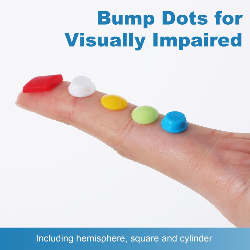 203Pcs Bump Dots for Visually Impaired, Multiple Sizes Braille Stickers Tactile Stickers Low Vision Aids Raised Tactile Dots for Blind, Elderly