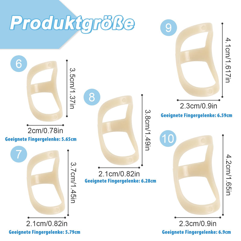 [Australia] - GADITIEK Pack of 5 finger splints, finger protection, oval finger splint, plastic, waterproof mallet finger splint for flail fingers, arthritis fingers, finger joint protection, mallet finger splint (6,7,8,9,10) 6,7,8,9,10 