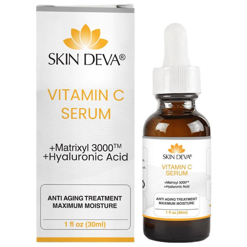 Skin Deva Vitamin C Face Serum, with Hyaluronic Acid, Matrixyl 3000, Anti Aging Serum, Anti Wrinkle Facial Serum - Improve Appearance of Dark Spots, Fine Lines, Glowing, Serum for Face (Pack Of 1) 1 Fl Oz (Pack of 1)