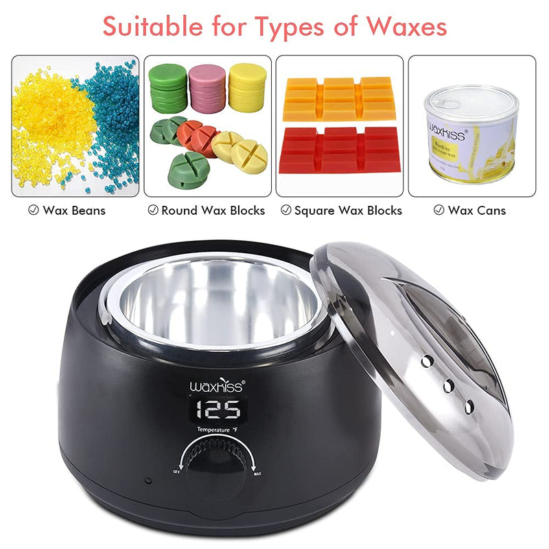 [Australia] - waxkiss Digital Hair Removal Warmer with See-Through Lid and 14oz Pot Black-1 