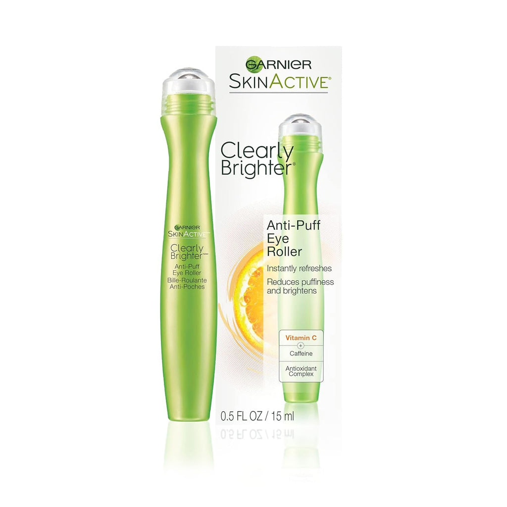 Garnier Clearly Brighter Anti-Puff Eye Roller, 0.5 Fl Oz (15mL), 1 Count (Packaging May Vary) 0.5 Ounce (Pack of 1)